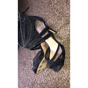 Black Studded Bootie Heels